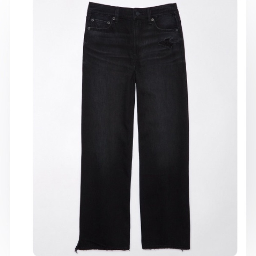 American Eagle Outfitters Black Strigid Super Wide Leg Baggy Jeans